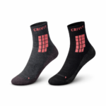 جوراب مخصوص دویدن یونیسکس ساق متوسط برند کریویت آلمانی رنگ مشکی و طوسی (پک 2 جفتی)