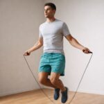 شلوارک ورزشی تک‌لایه فیروزه‌ای - تنخور