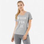 تیشرت ورزشی زنانه رنگ طوسی برند کریویت آلمانی اسپرت - Image 2