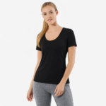 تیشرت ورزشی زنانه رنگ مشکی برند کریویت آلمانی یقه اسکوپ باز - Image 2
