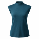 تیشرت ورزشی زنانه رنگ آبی نفتی برند کریویت آلمانی یقه سه سانتی و آستین کاپ