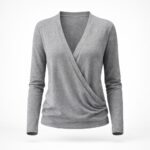 ژاکت یوگا طوسی برند Crivit — طراحی پیچشی و پارچه کشسان