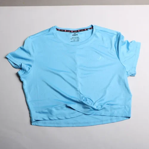 تیشرت ورزشی جلو دالبری کد278 زنانه کریویت رنگ آبی